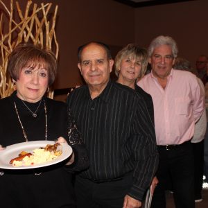 Attendees waiting in line for breakfast